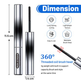 3D Curling Iron Mascara Set, Waterproof Long-Lasting, Bristleless & Extra Slim Metal Mascara for Charming Eye Makeup, No Flaking or Clumping, Achieve Stunning Lashes Every Time 2pcs Mascara, 1 Tweezer